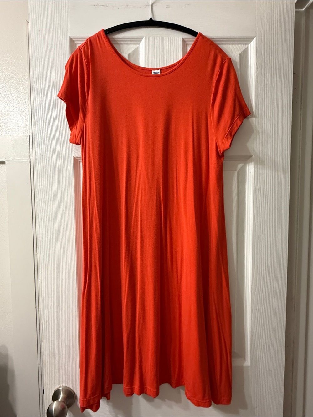 Old Navy Orange Short Sleeve Midi Swing Dress